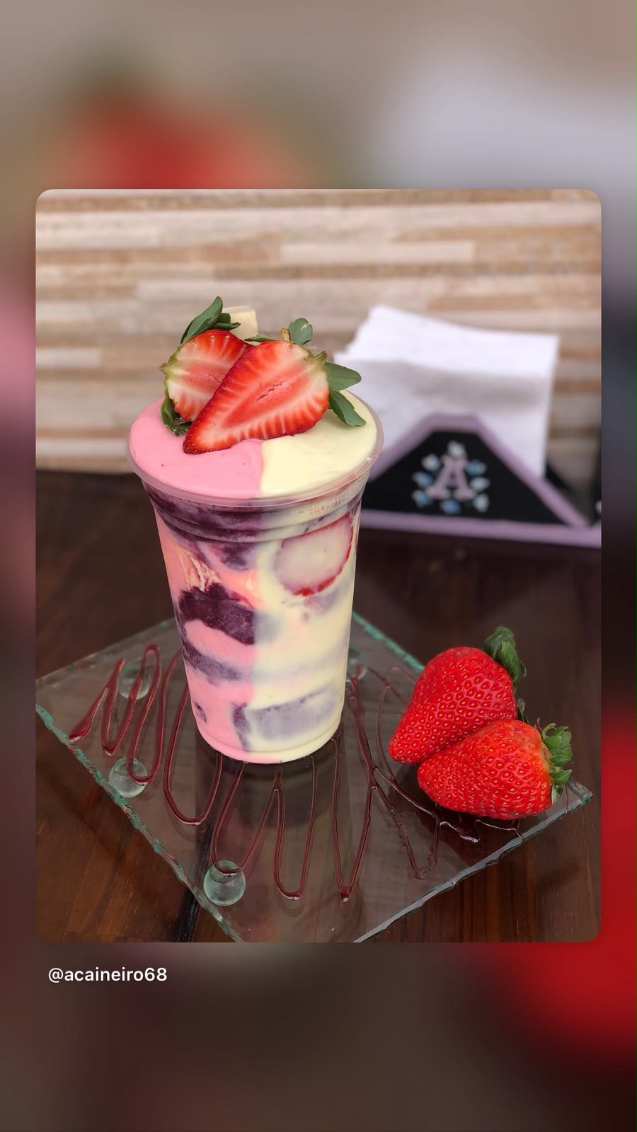 trufado de creme de morango com creme de ninho 700ml